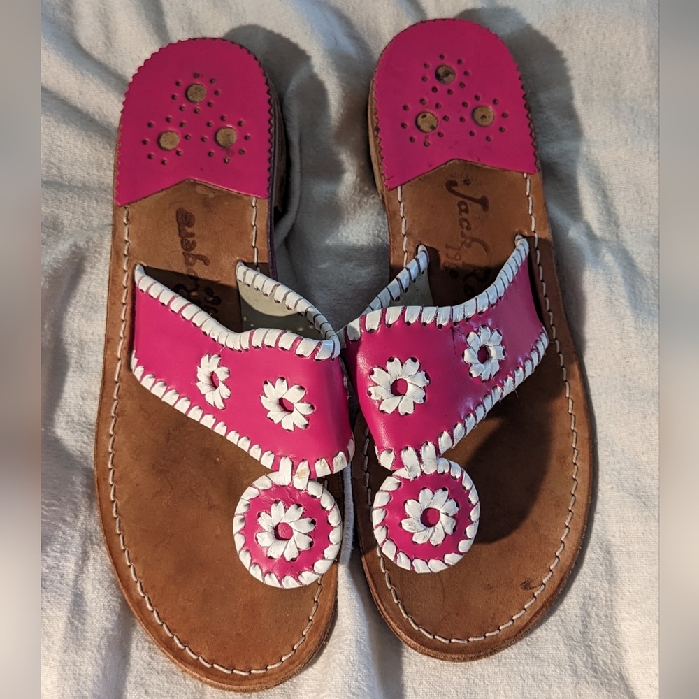 Jack Rogers Leather Sandals Barbie Pink 6M